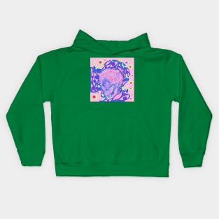 the skull in the deadly rose pattern ecopop Kids Hoodie